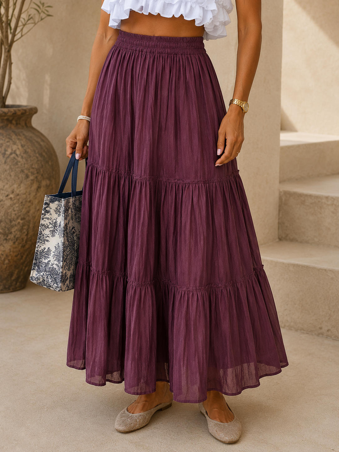 Luna Tiered Maxi Skirt
