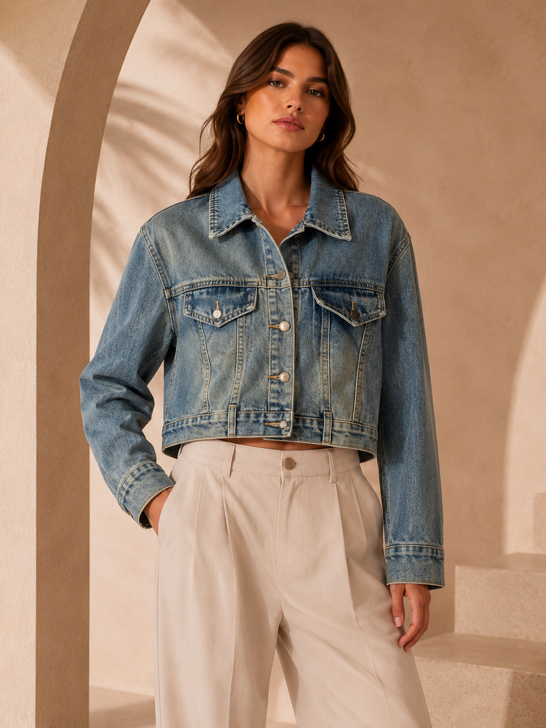Classic Cropped Denim Jacket