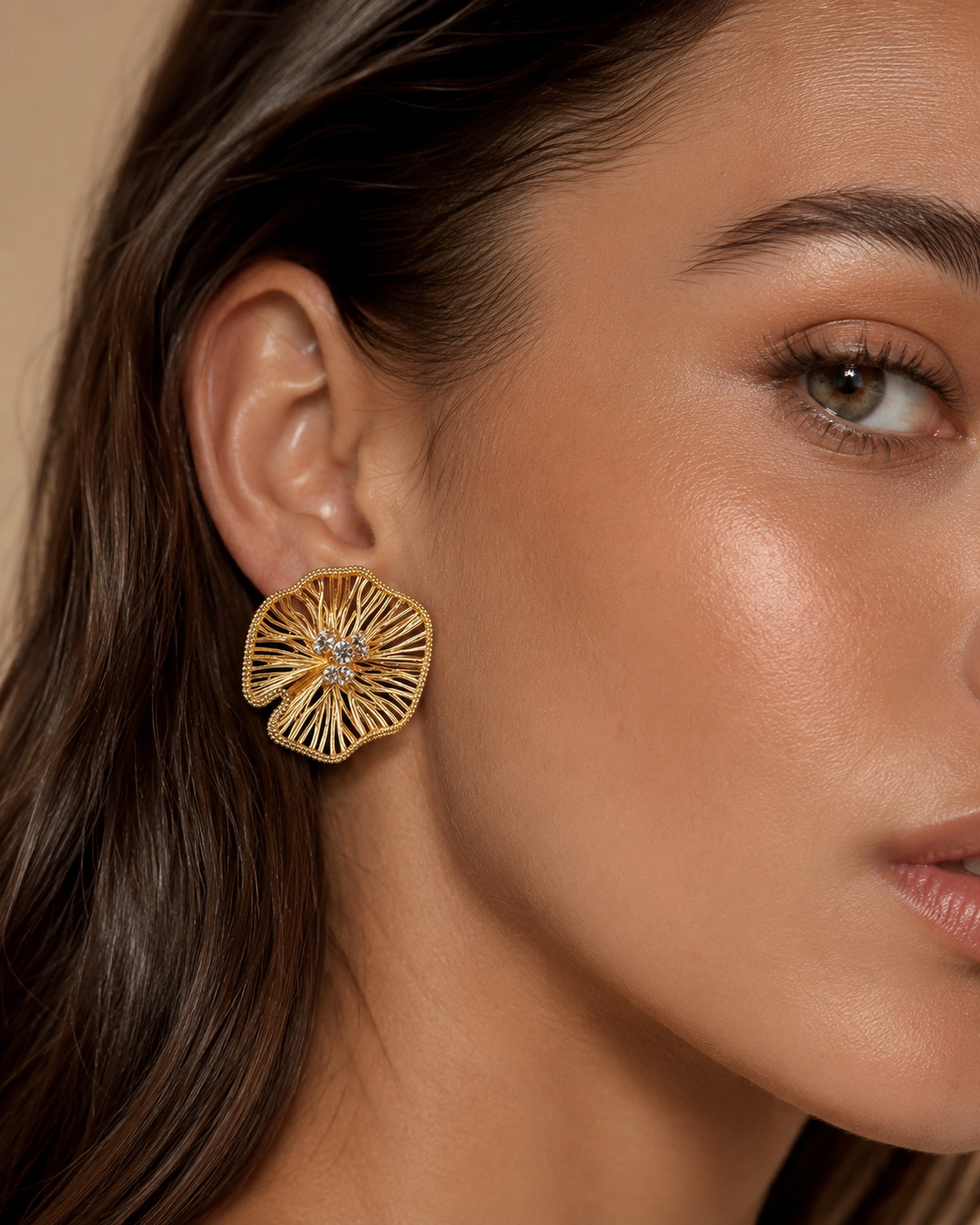 Edmonds Golden Blossom Crystal Earrings