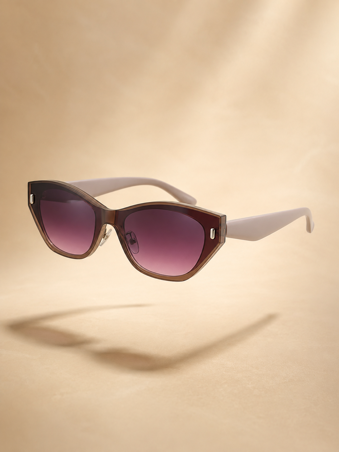 Mauve Geometric Cat-Eye Sunglasses