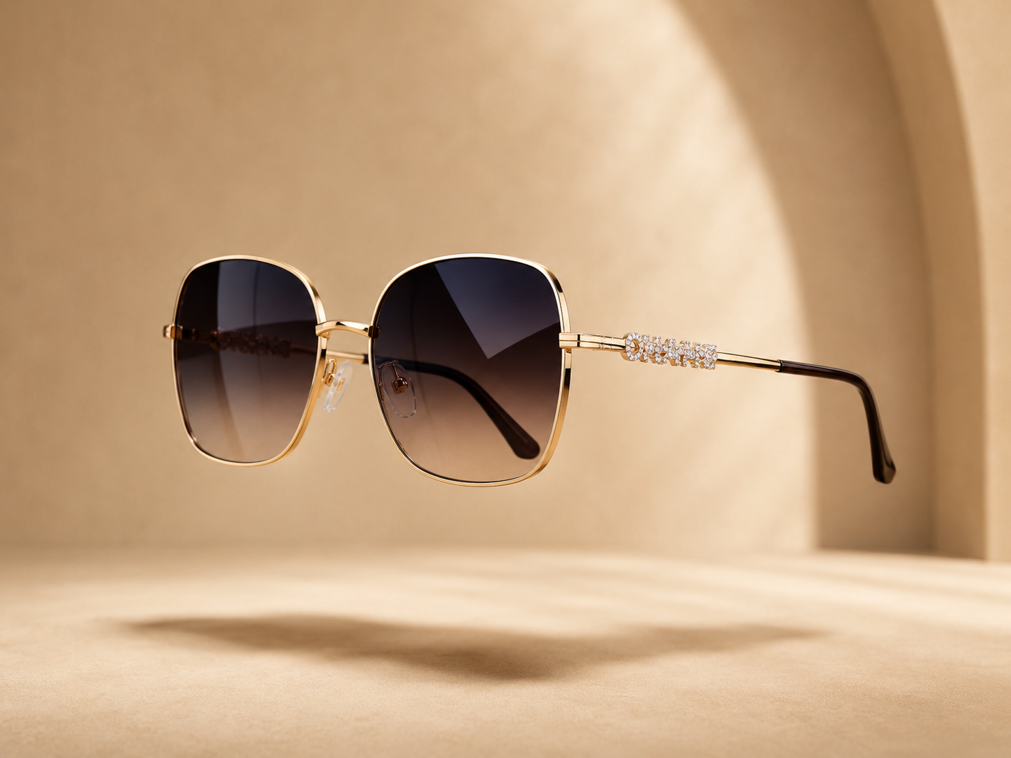 Crystal Glam Square Sunglasses