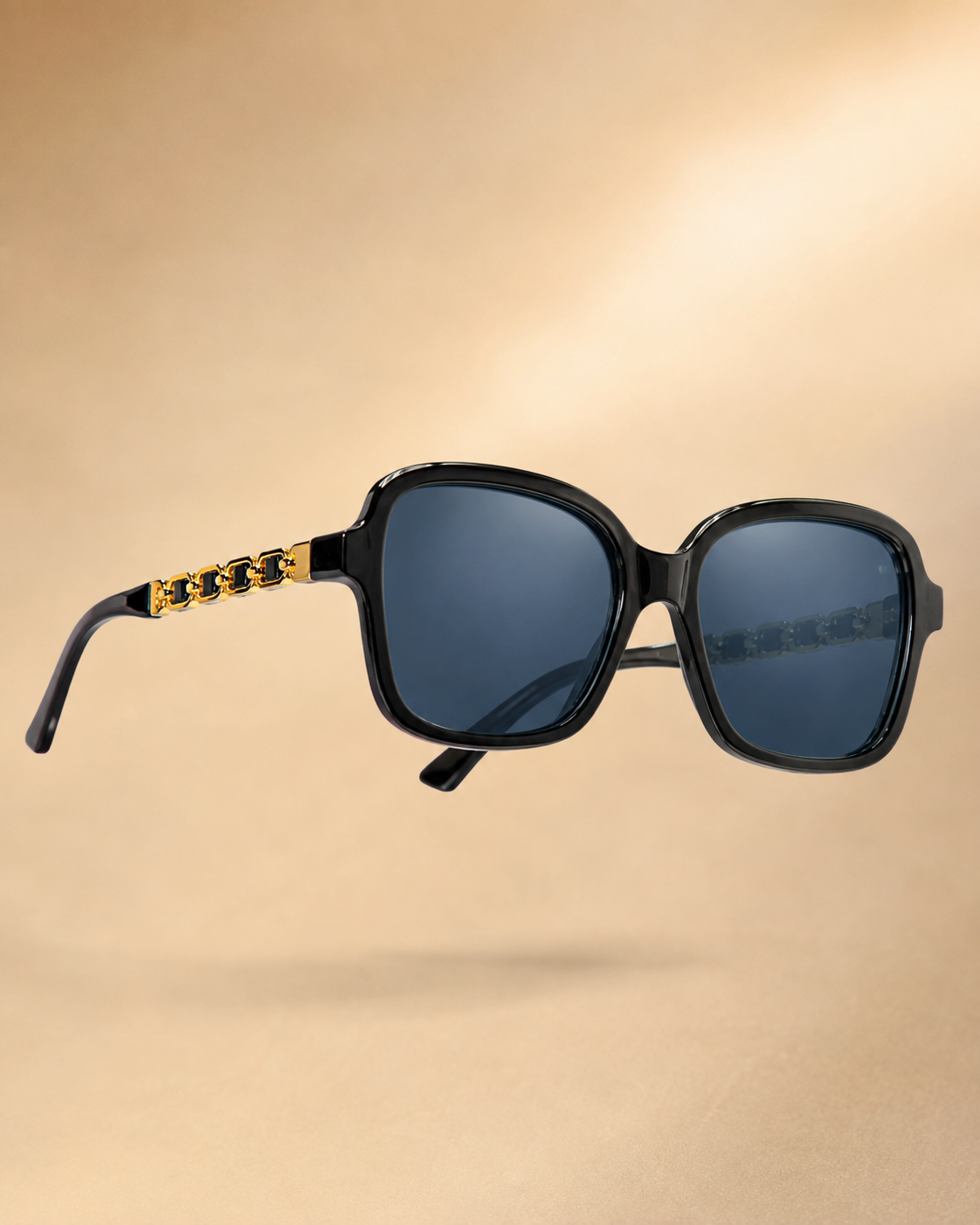 Noir Chain Square Sunglasses