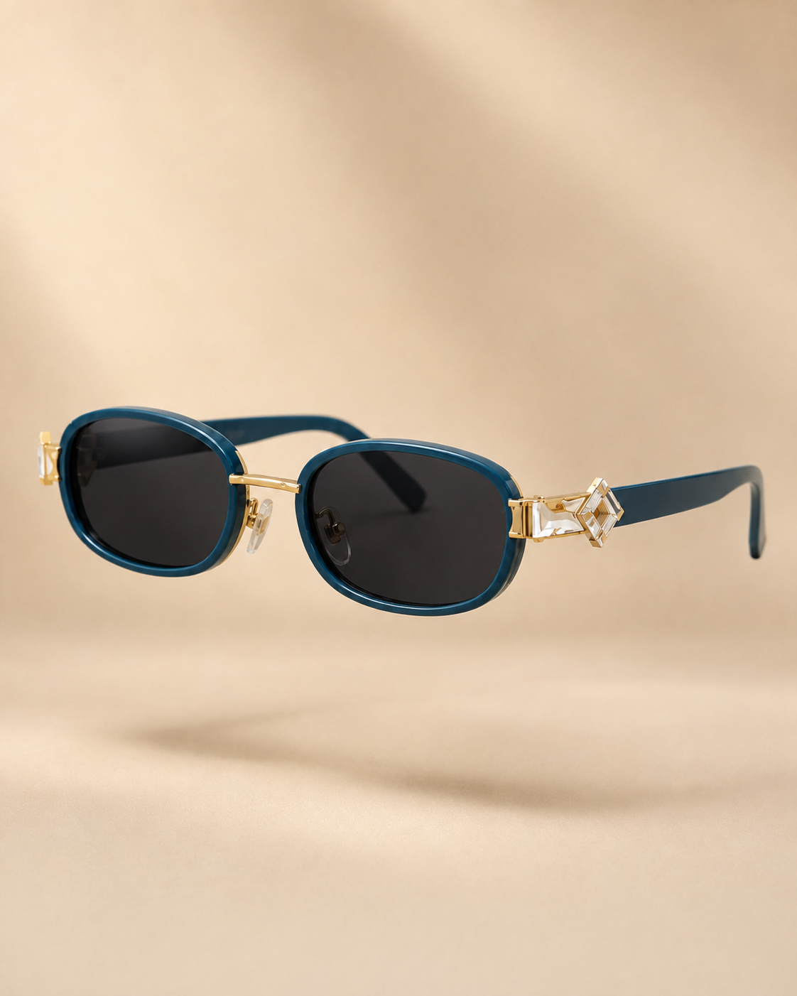 Teal & Gold Crystal Detail Sunglasses