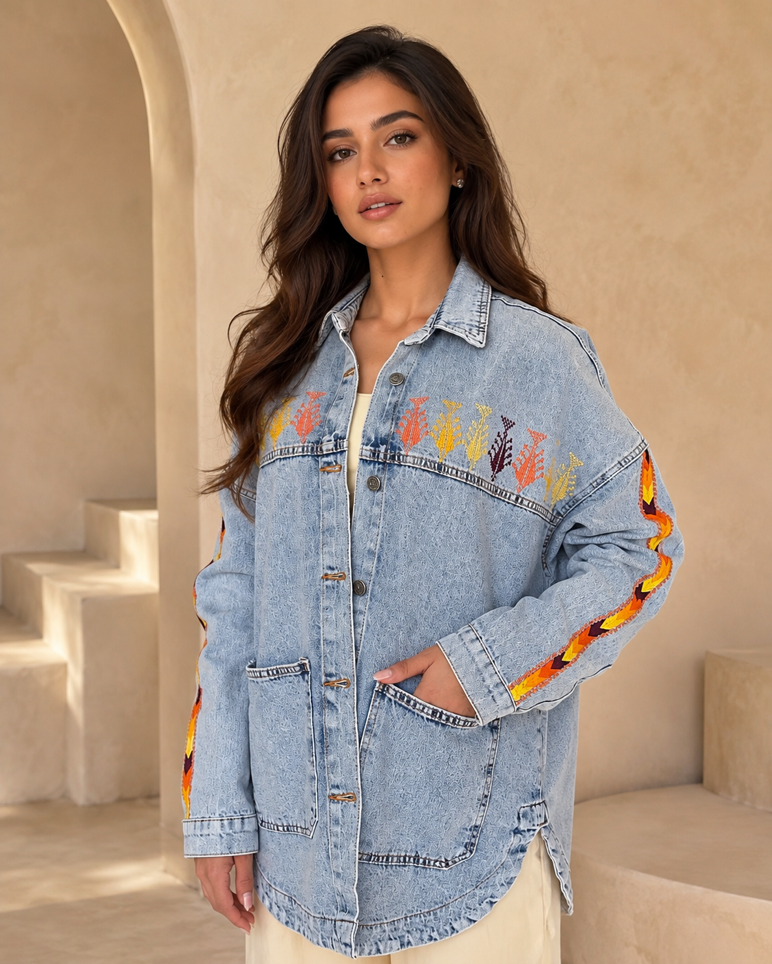 Edmonds Handmade Tatreez Denim Jacket