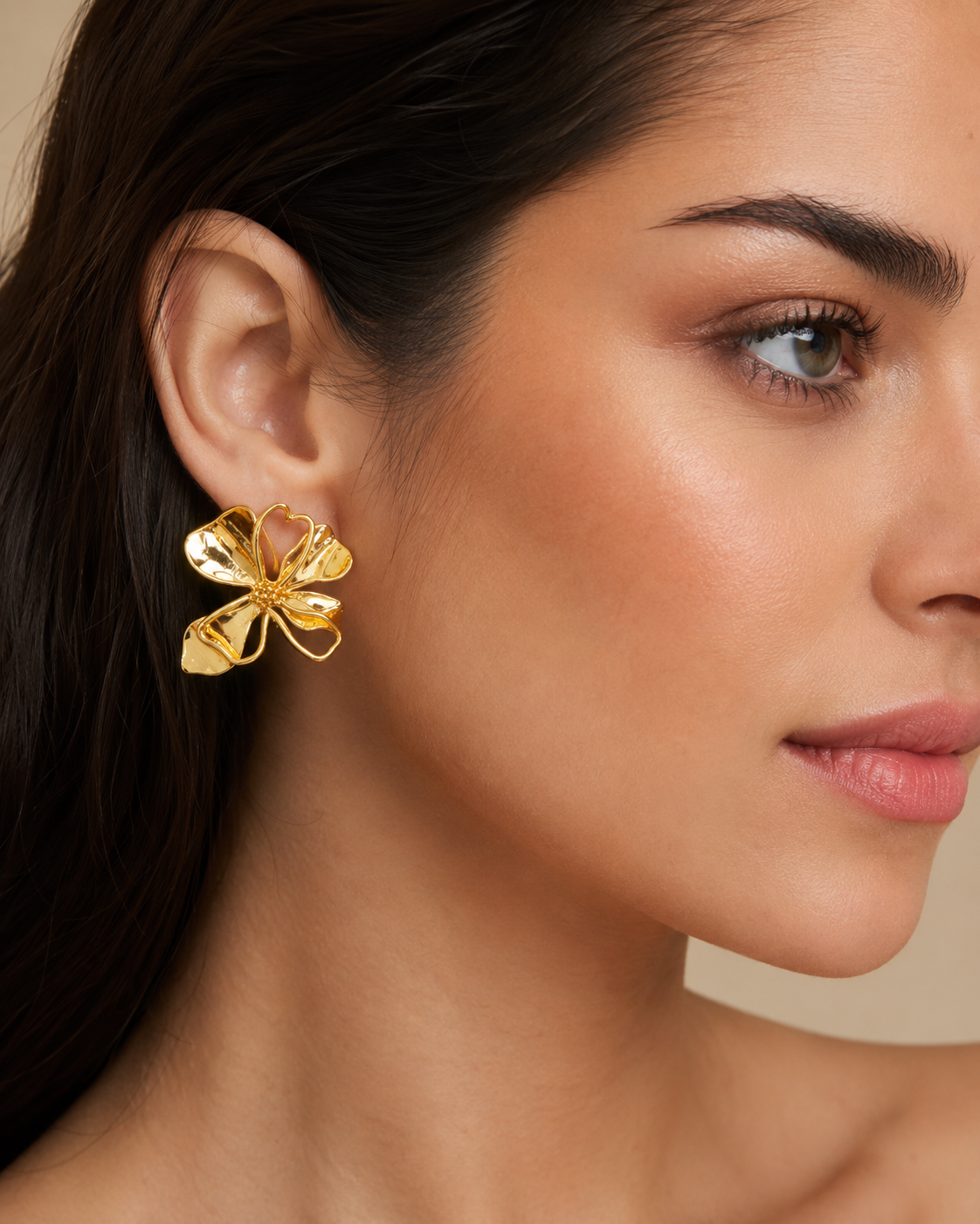 Edmonds Abstract Floral Gold Earrings