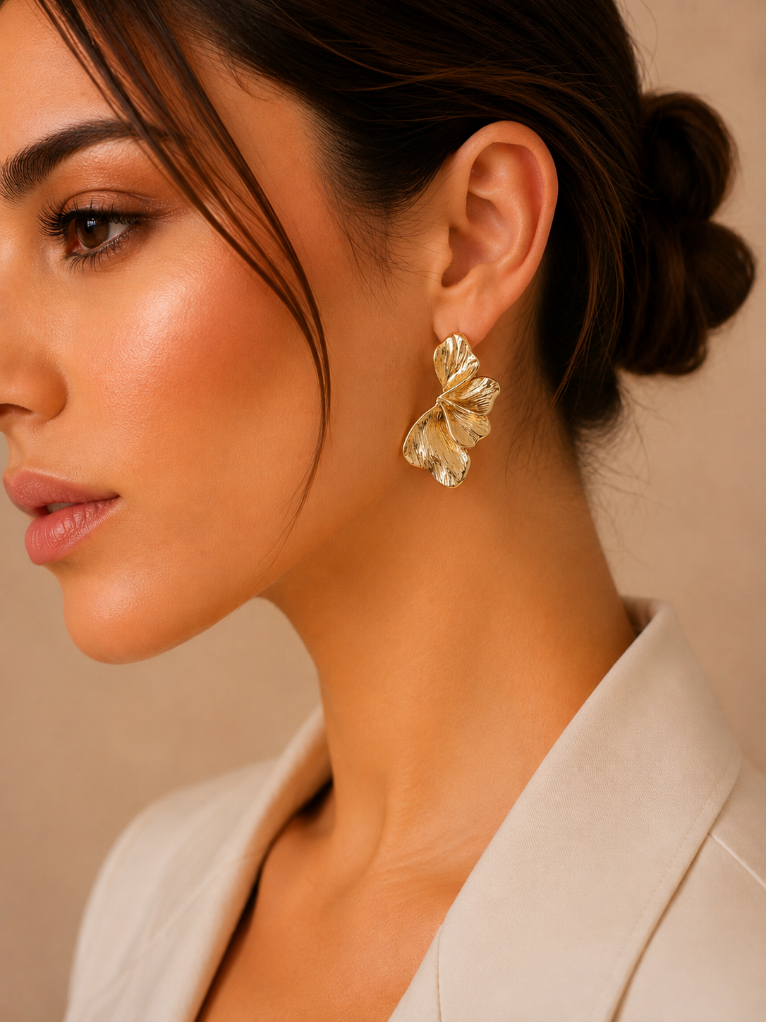 Edmonds Gold Leaf Statement Earrings
