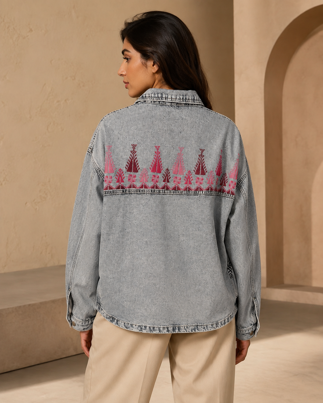 Edmonds Handmade Tatreez Denim Jacket – Heritage Back Edition - Image 2