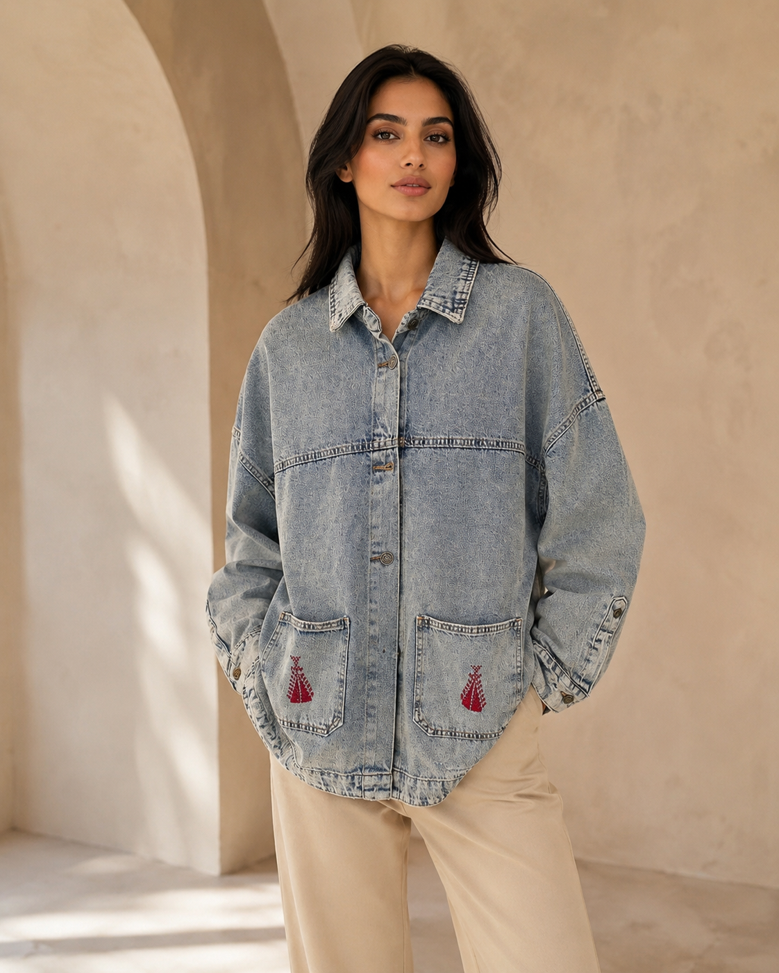 Edmonds Handmade Tatreez Denim Jacket – Heritage Back Edition