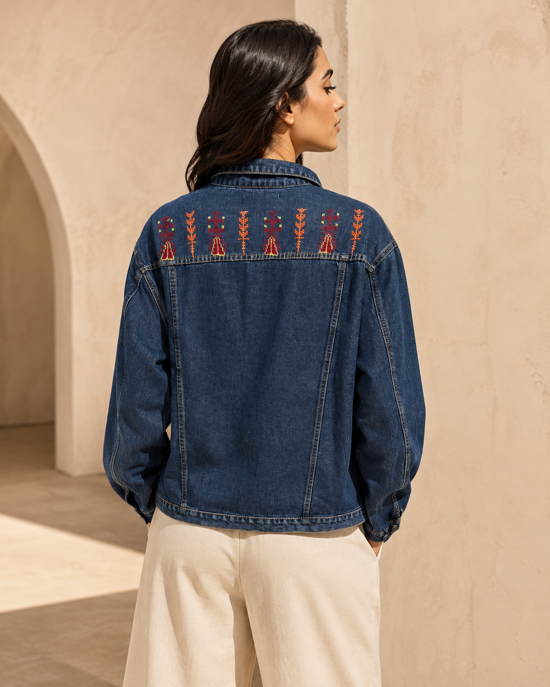Edmonds Handmade Tatreez Denim Jacket - Image 2