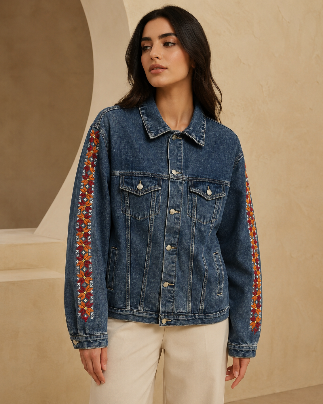 Edmonds Handmade Tatreez Denim Jacket