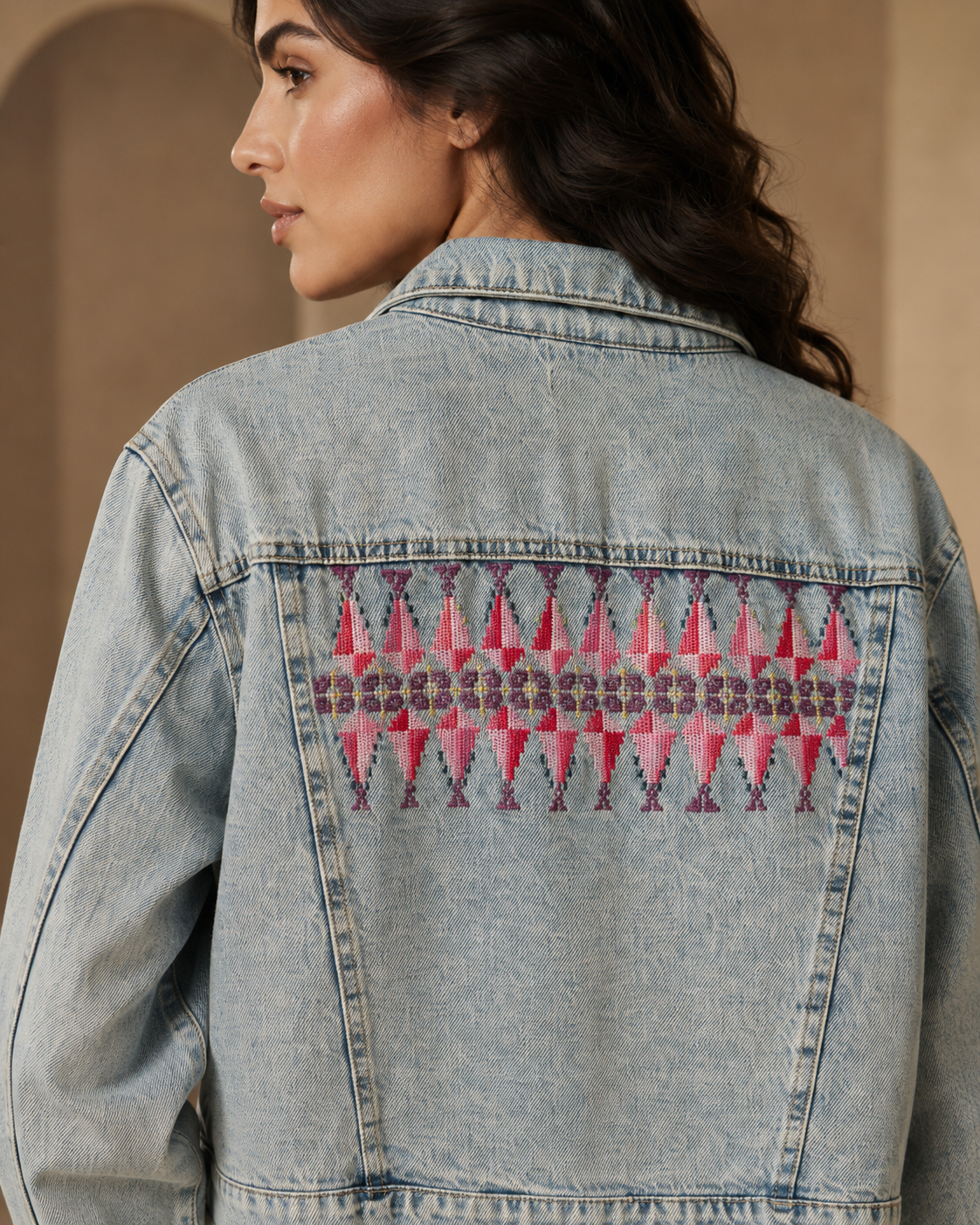 Edmonds Handmade Tatreez Denim Jacket – Back Embroidery Edition