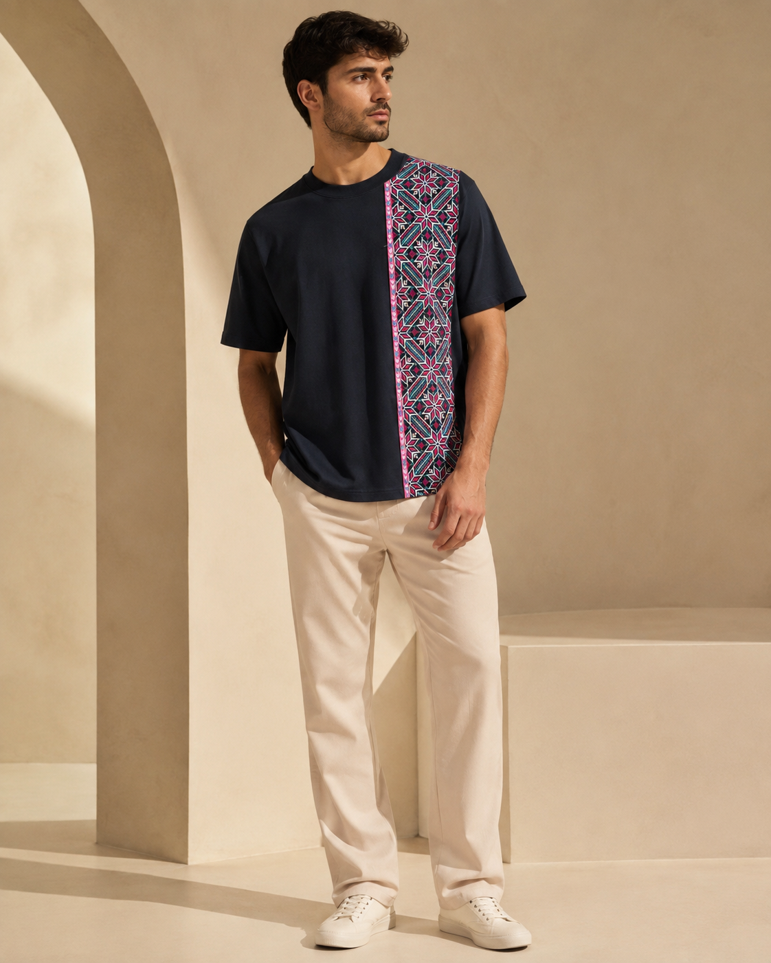 Edmonds Men’s Tatreez T-Shirt – Heritage Stripe  Product Description