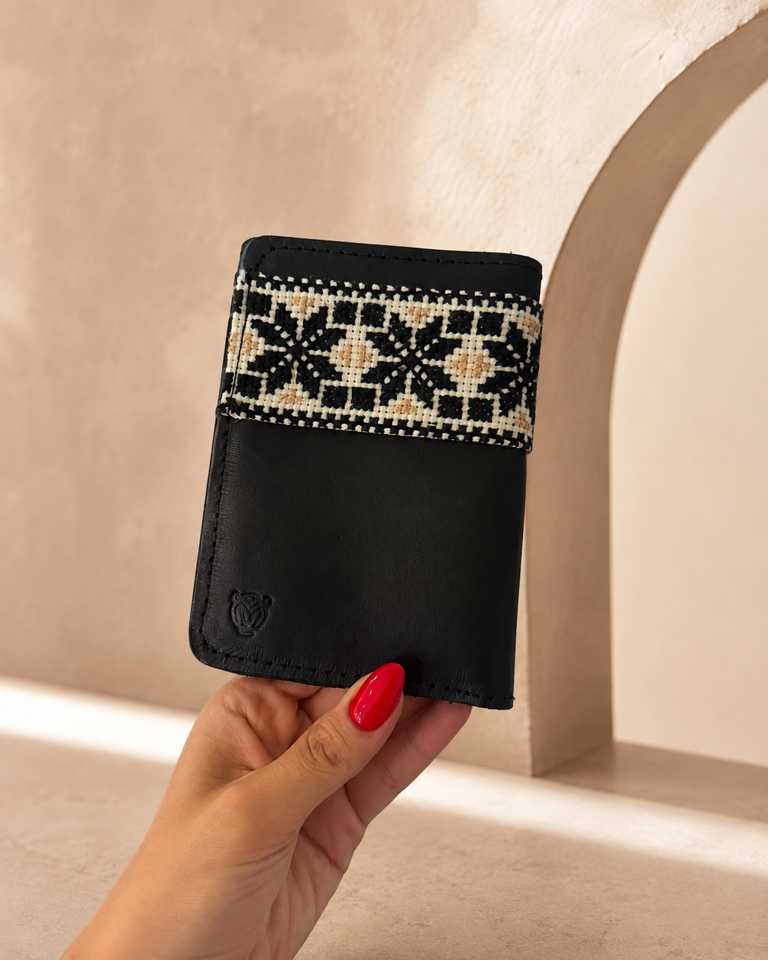 Edmonds Handmade Tatreez Leather Wallet – Heritage Black