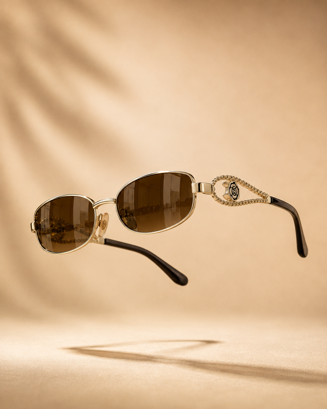 Gold Rose Detail Sunglasses