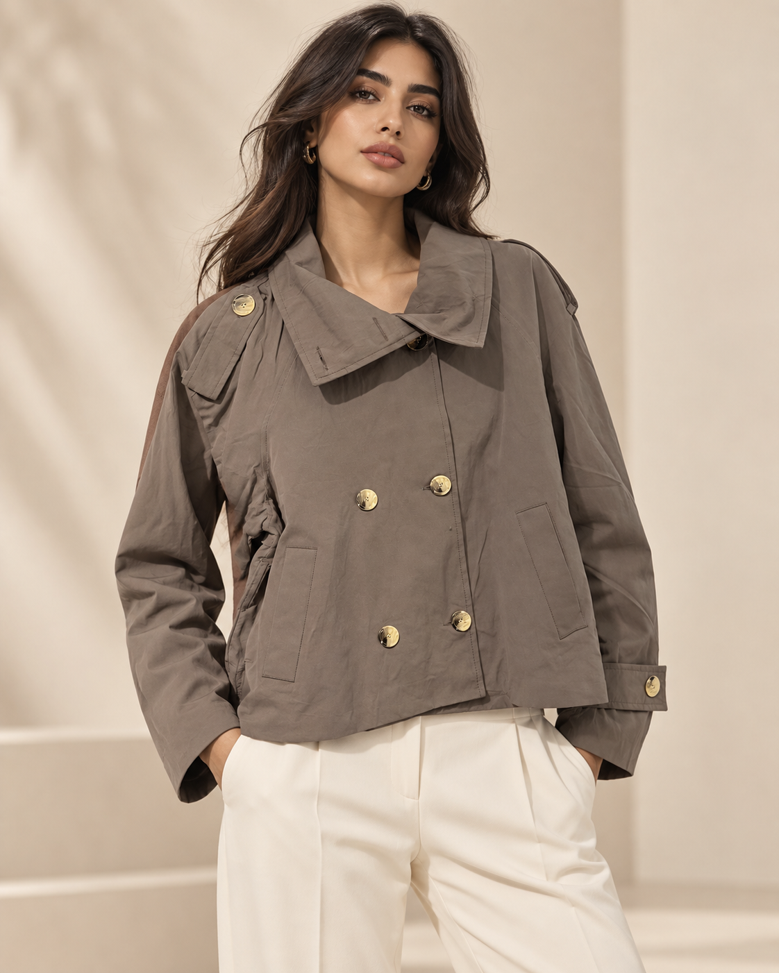 Cropped Trench Jacket