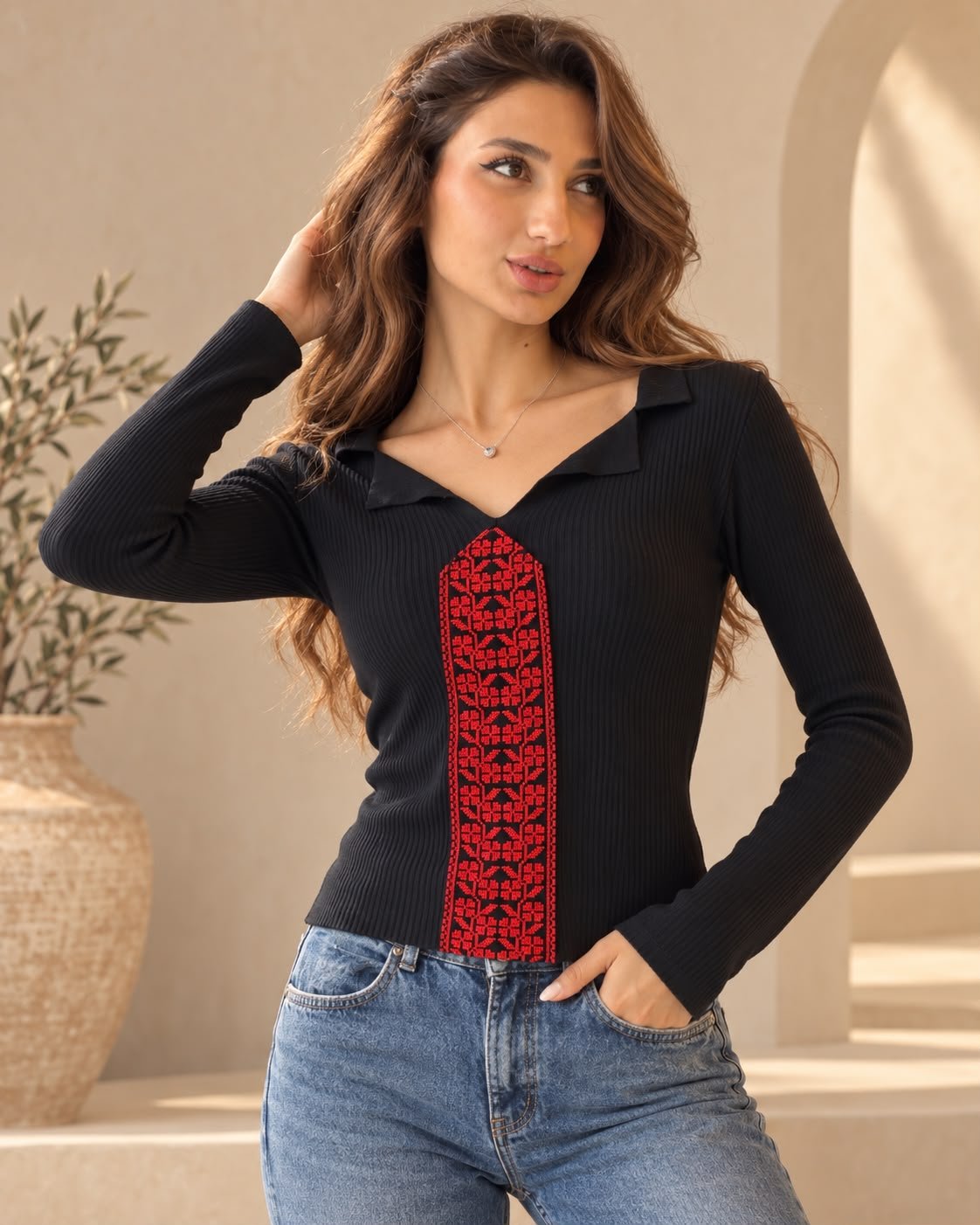 Ramallah Tatreez Knit Top