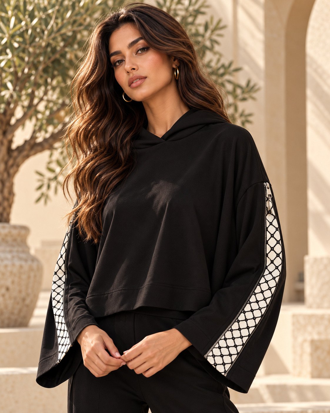 Palestinian Keffiyeh Hooded Top