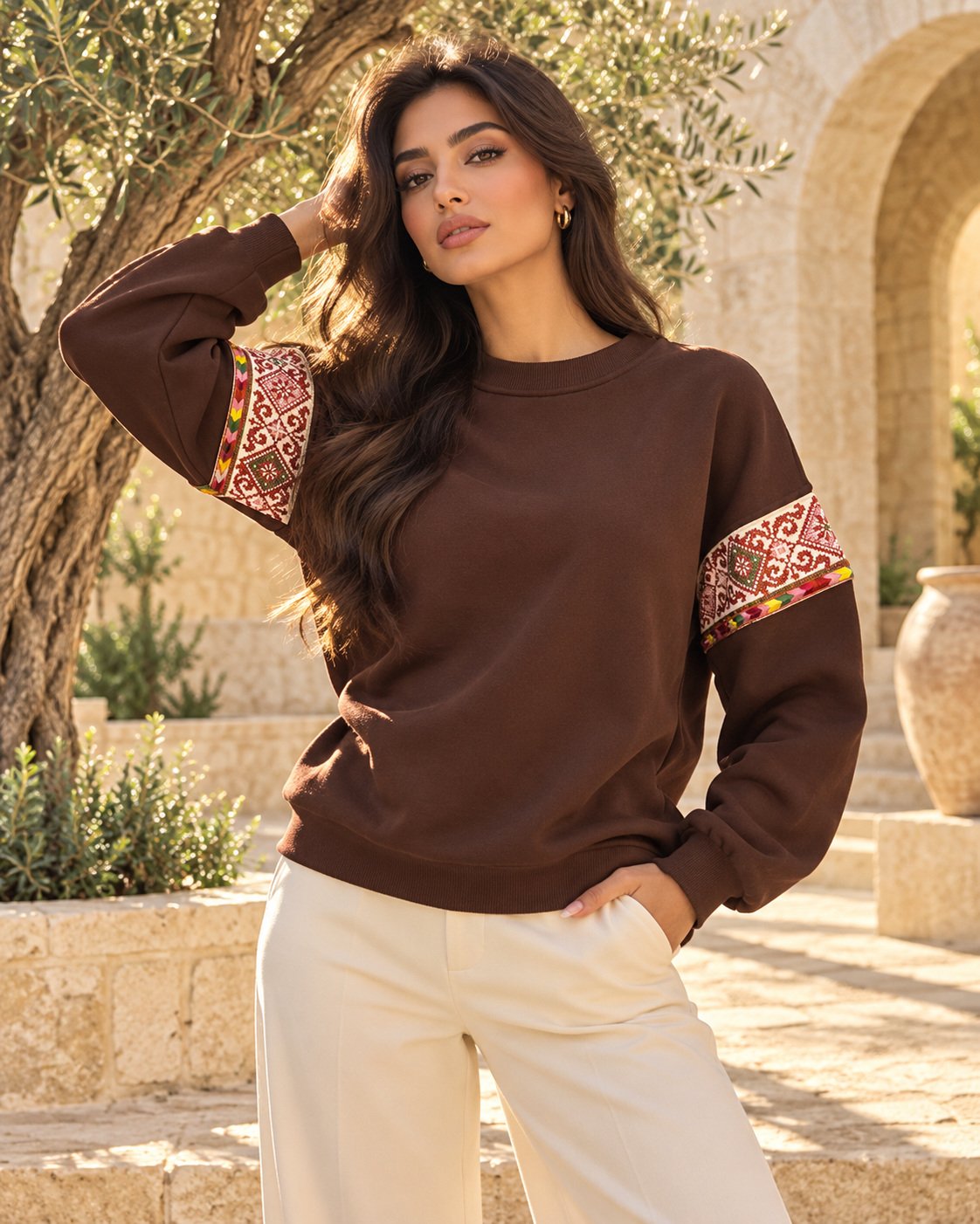 Palestinian Tatreez Embroidered Sweatshirt