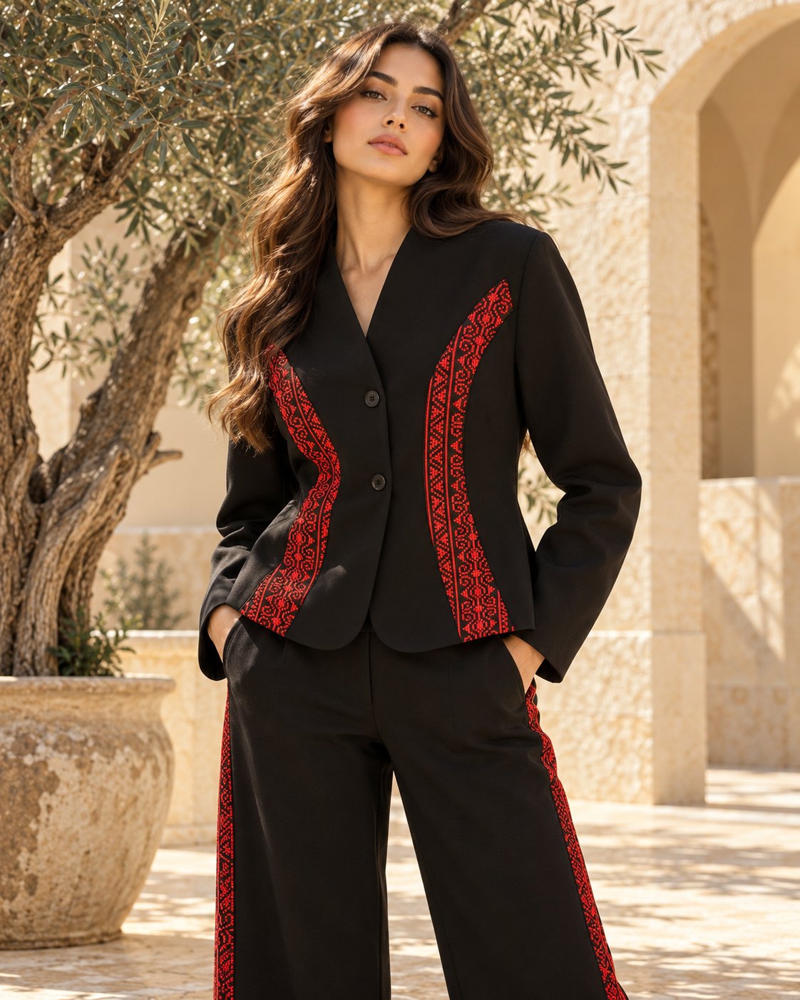 Palestinian Tatreez Elegance Two-Piece Suit - Image 2