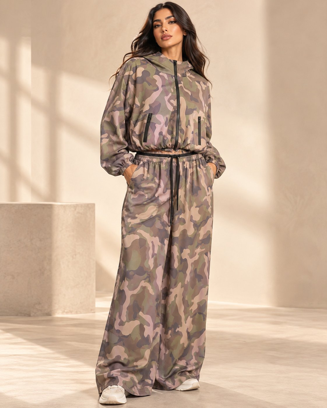 Urban Camo Two-Piece Tracksuit Set