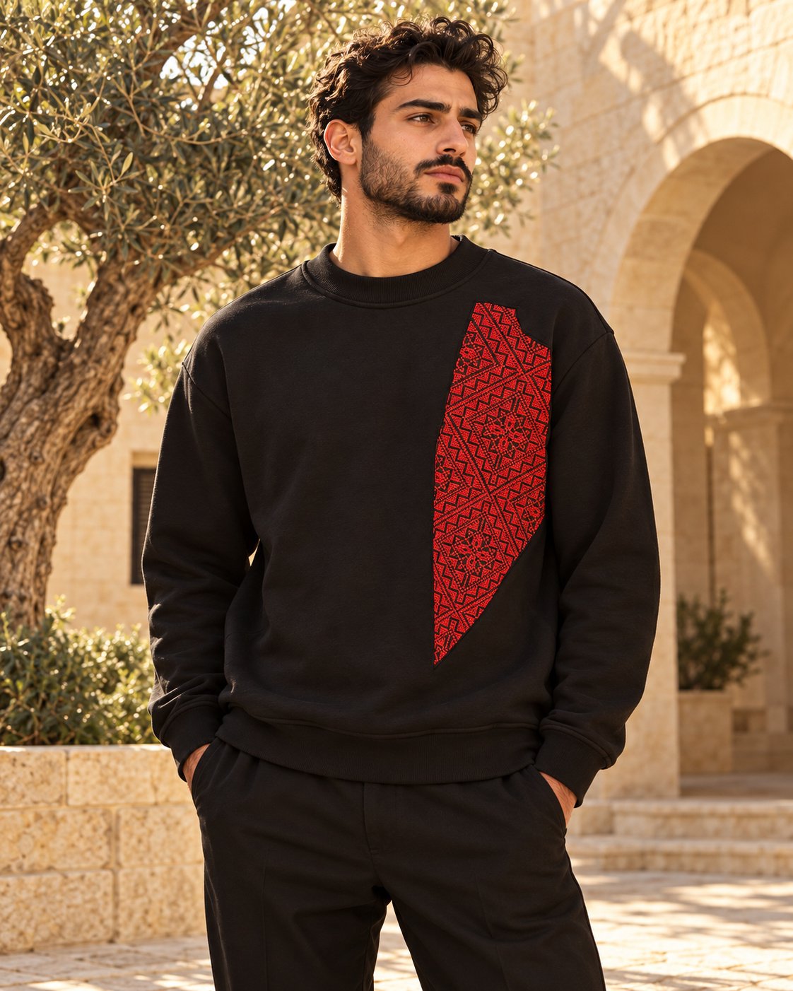 Palestine Map Tatreez Sweatshirt – Unisex